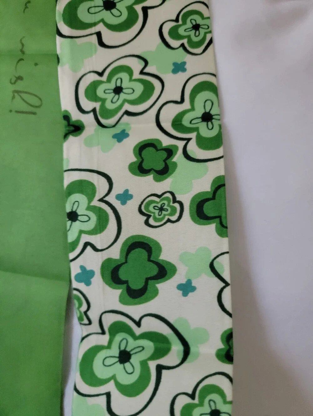 Green Floral Ribbon Scarf - Home Accents
